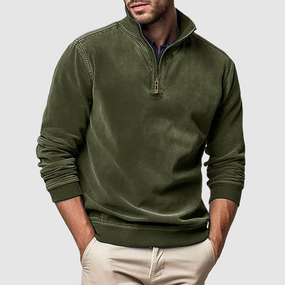 Men’s Zip-Collar Casual Winter Sweatshirt