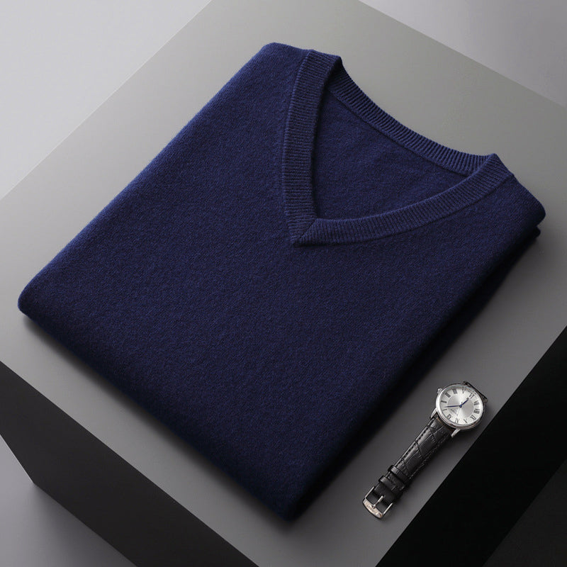 Men’s V-Neck Wool Blend Sweater