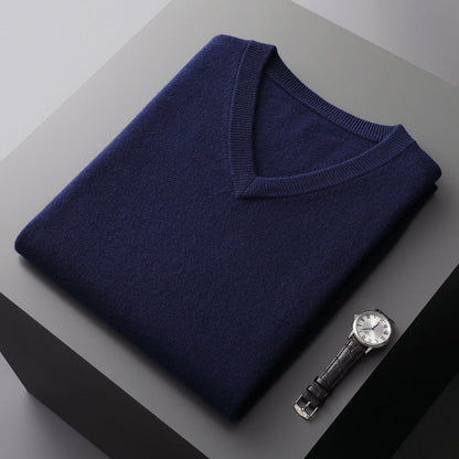 Men’s V-Neck Wool Blend Sweater