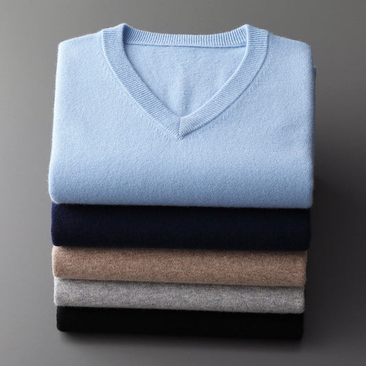 Men’s V-Neck Wool Blend Sweater