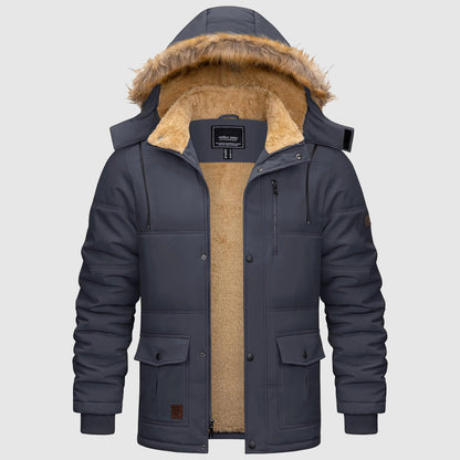 Men’s Fleece Lined Hooded Winter Parka