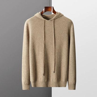 Merino Wool Hoodie for Men with Drawstrings