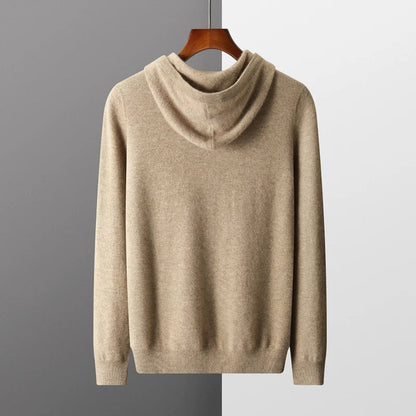 Merino Wool Hoodie for Men with Drawstrings