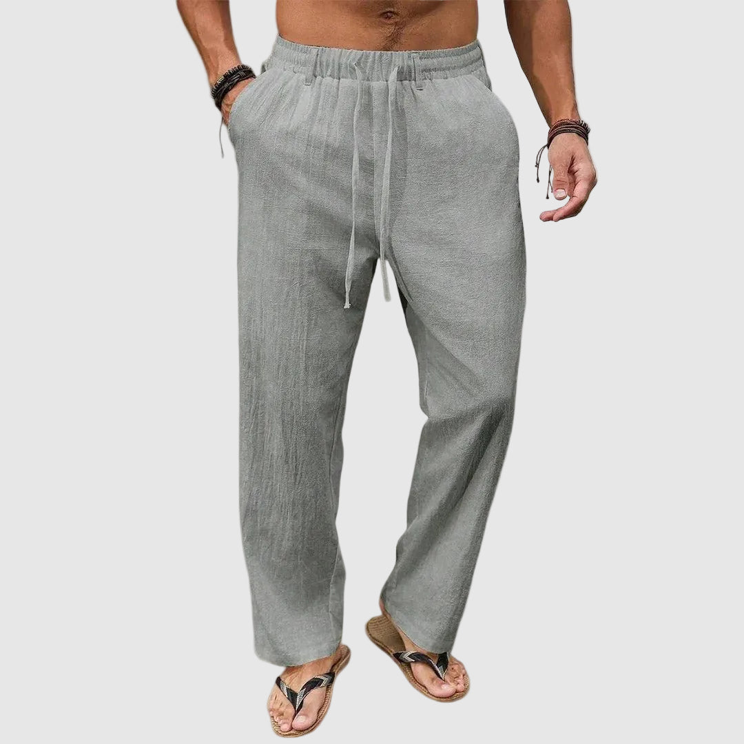 Miles - Men's Linen Drawstring Straight Leg Pants