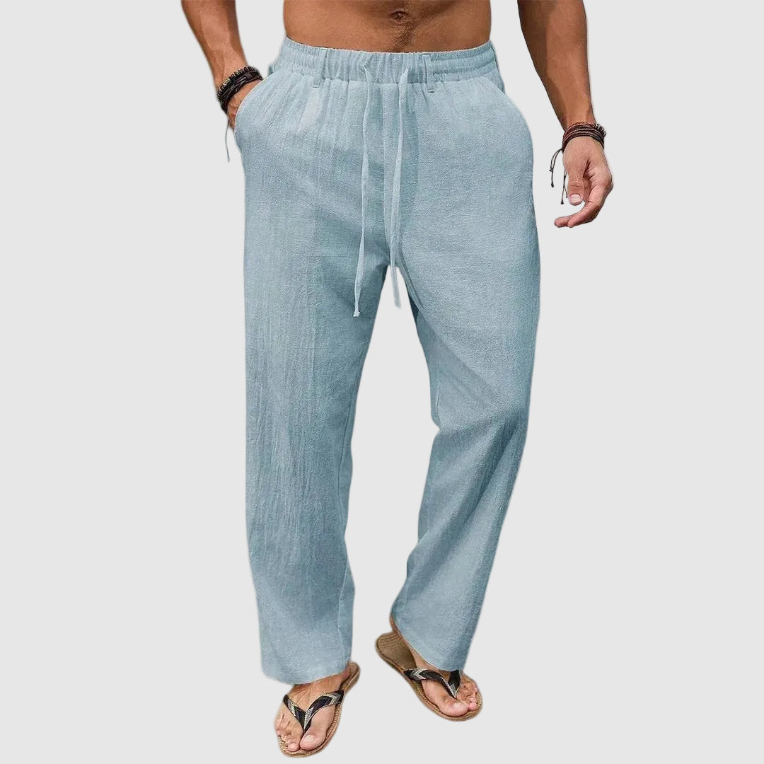 Miles - Men's Linen Drawstring Straight Leg Pants