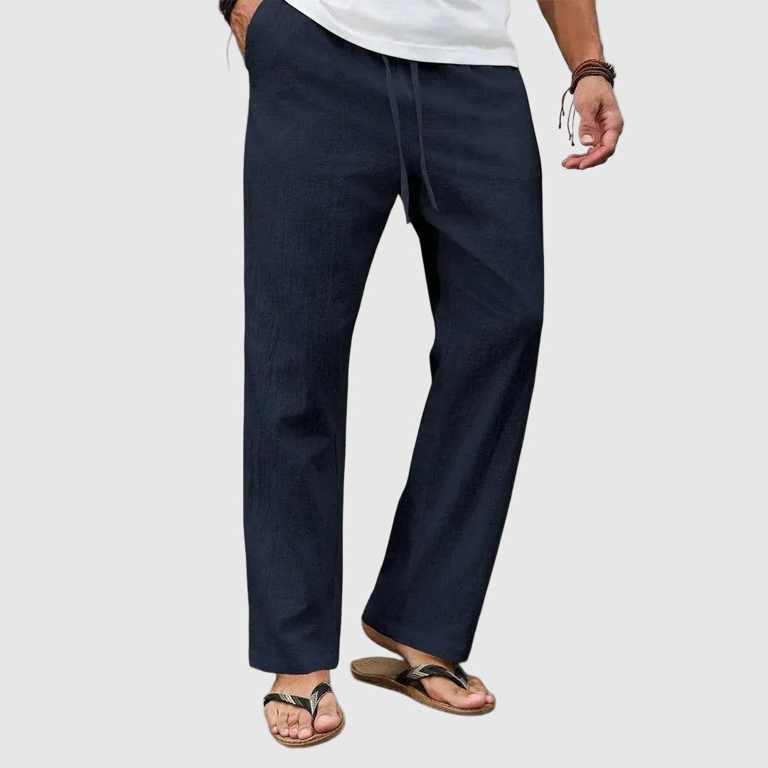 Miles - Men's Linen Drawstring Straight Leg Pants