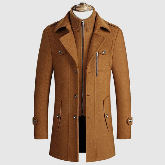 Modern Warm Wool Blend Coat Men