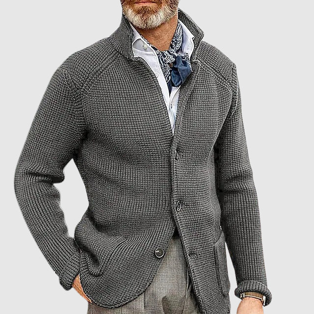 Modern Weave Tailored Button Cardigan