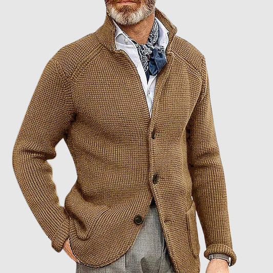 Modern Weave Tailored Button Cardigan