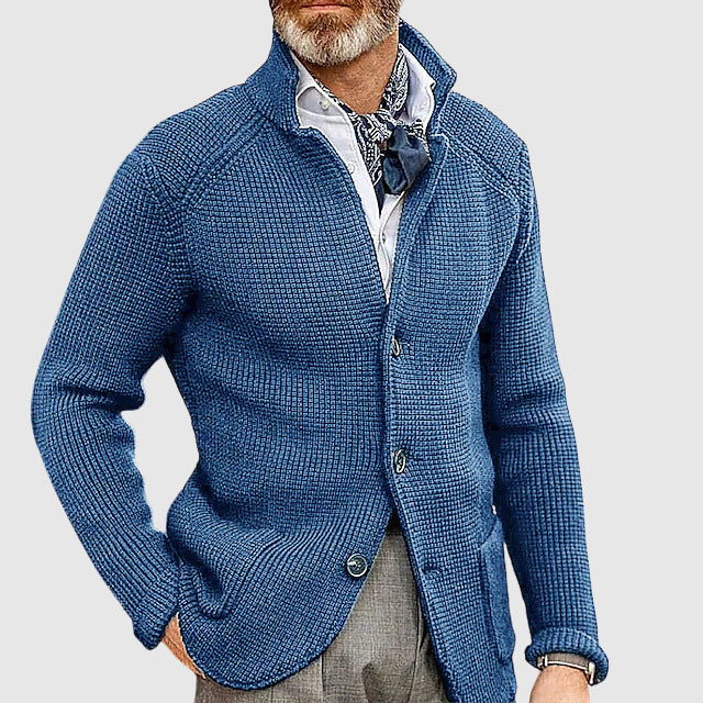 Modern Weave Tailored Button Cardigan