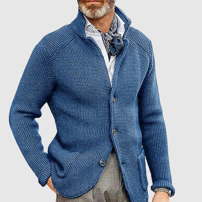 Modern Weave Tailored Button Cardigan