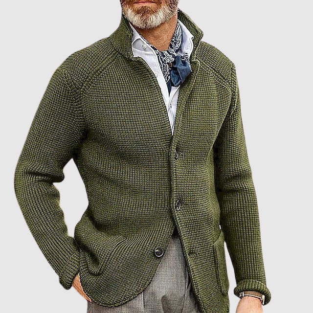 Modern Weave Tailored Button Cardigan