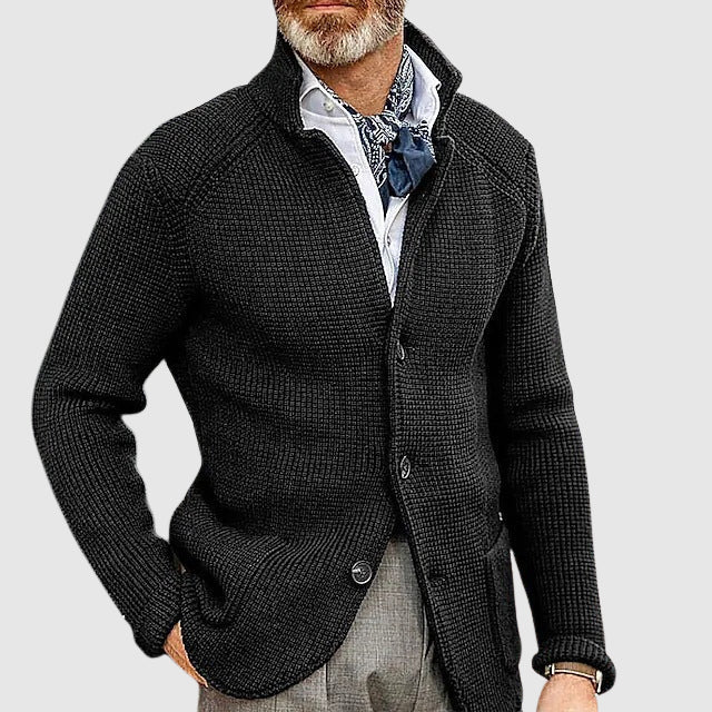 Modern Weave Tailored Button Cardigan