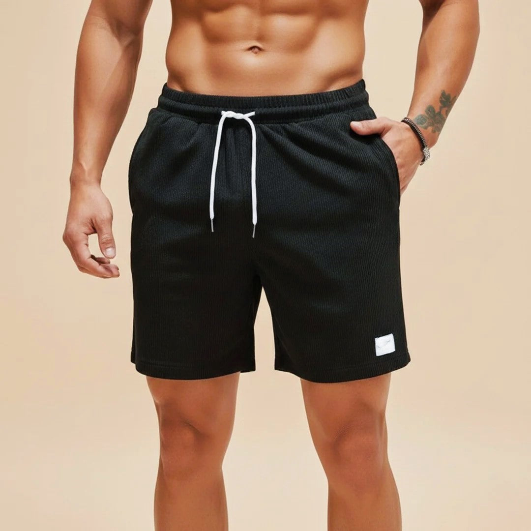 Nicholas - Men's Waffle Knit Drawstring Lounge Shorts