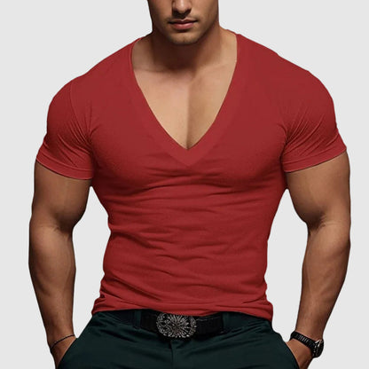 Noah - Men's Deep V-Neck Fitted T-Shirt