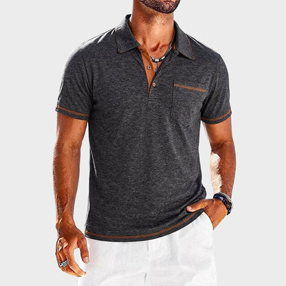 Nolan - Men’s Contrast Trim Pocket Polo Shirt