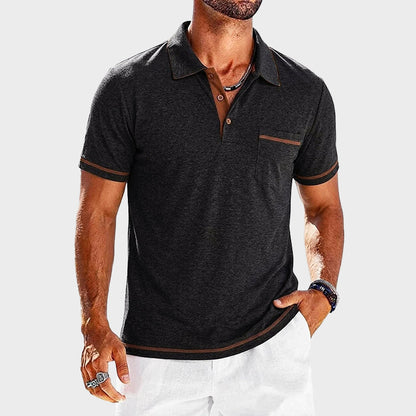 Nolan - Men’s Contrast Trim Pocket Polo Shirt