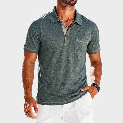 Nolan - Men’s Contrast Trim Pocket Polo Shirt