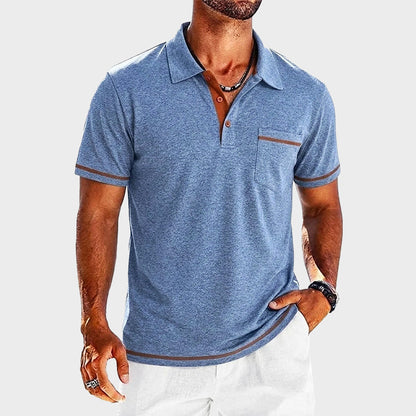 Nolan - Men’s Contrast Trim Pocket Polo Shirt