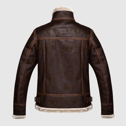 NorthSector Leather Vintage Bomber Jacket