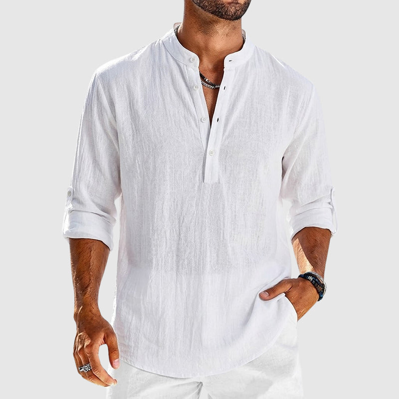 Oscar - Men’s Linen Lightweight Henley Shirt
