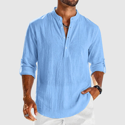 Oscar - Men’s Linen Lightweight Henley Shirt