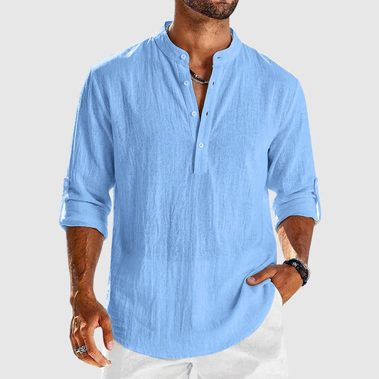 Oscar - Men’s Linen Lightweight Henley Shirt