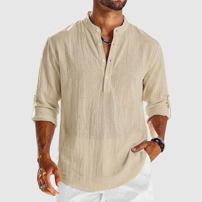 Oscar - Men’s Linen Lightweight Henley Shirt