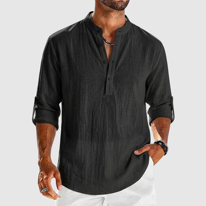 Oscar - Men’s Linen Lightweight Henley Shirt