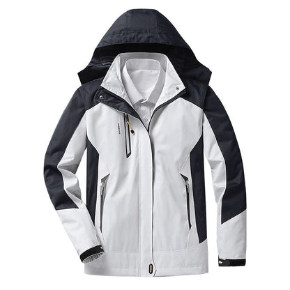 Outdoor Waterproof Jacket with Removable Hood for Women