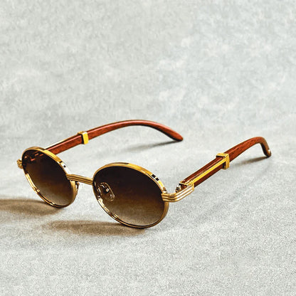 Oval Frame Sunglasses with Tinted Lenses