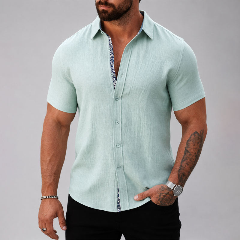 Patrick - Men's Textured Trim Short Sleeve Shirt