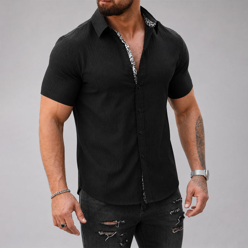 Patrick - Men's Textured Trim Short Sleeve Shirt