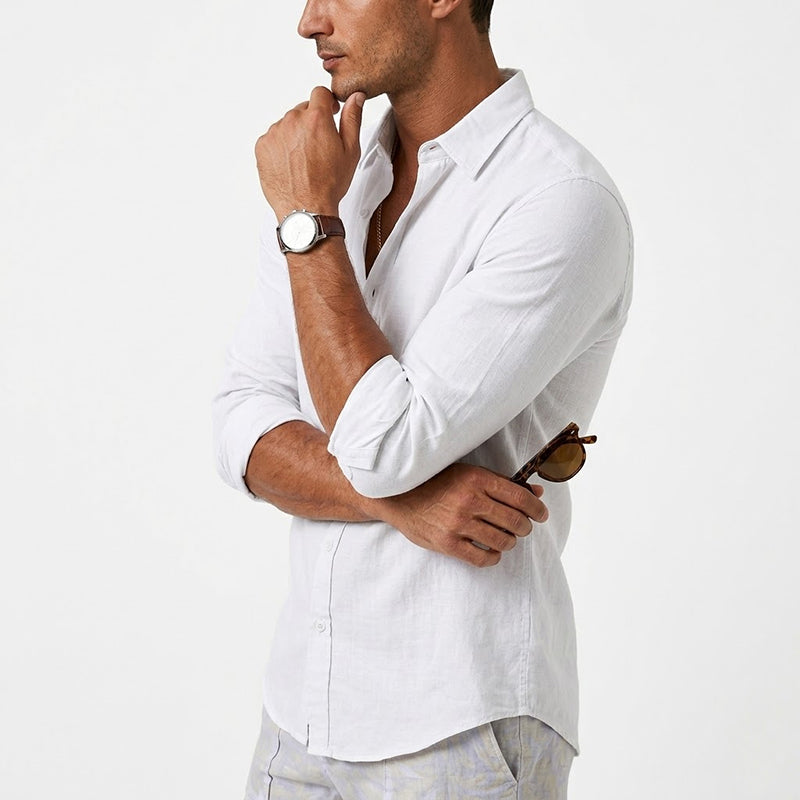 Percy - Men's Relaxed Fit Cotton Linen Shirt