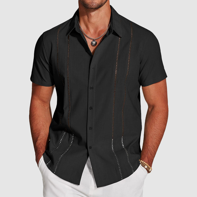 Rafael - Men's Summer Button-Up Shirt with Cutout Detail