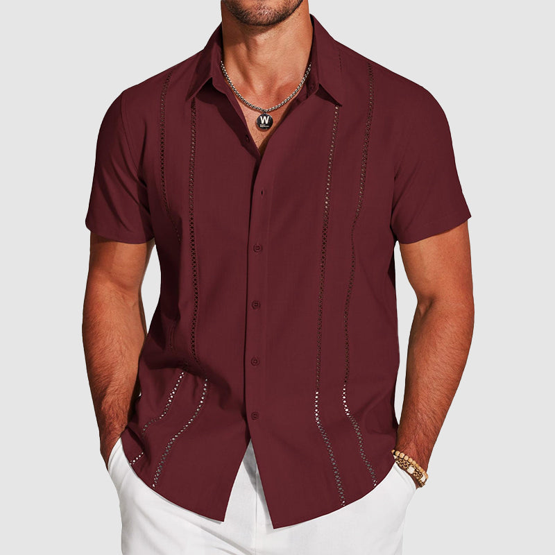 Rafael - Men's Summer Button-Up Shirt with Cutout Detail