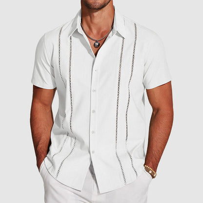 Rafael - Men's Summer Button-Up Shirt with Cutout Detail