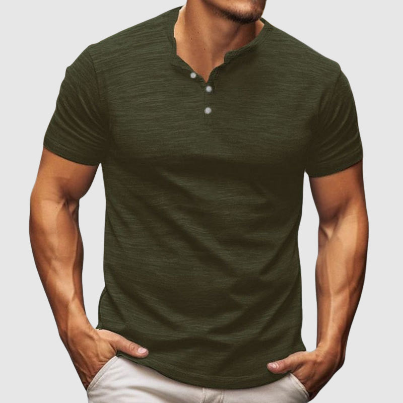 Richard - Men's Casual Textured Henley T-Shirt