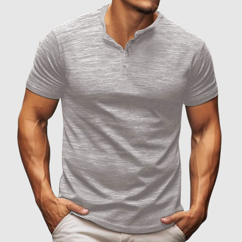 Richard - Men's Casual Textured Henley T-Shirt