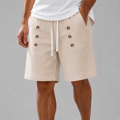 Robert - Men's Double-Button Drawstring Shorts
