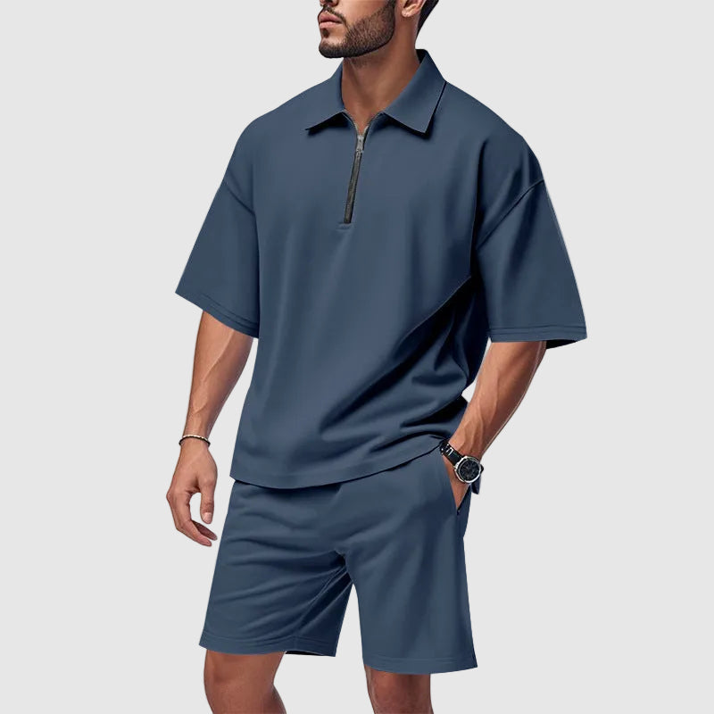 Robert - Men's Relaxed Zip-Collar Two-Piece Lounge Set