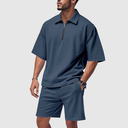 Robert - Men's Relaxed Zip-Collar Two-Piece Lounge Set