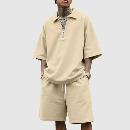 Robert - Men's Relaxed Zip-Collar Two-Piece Lounge Set