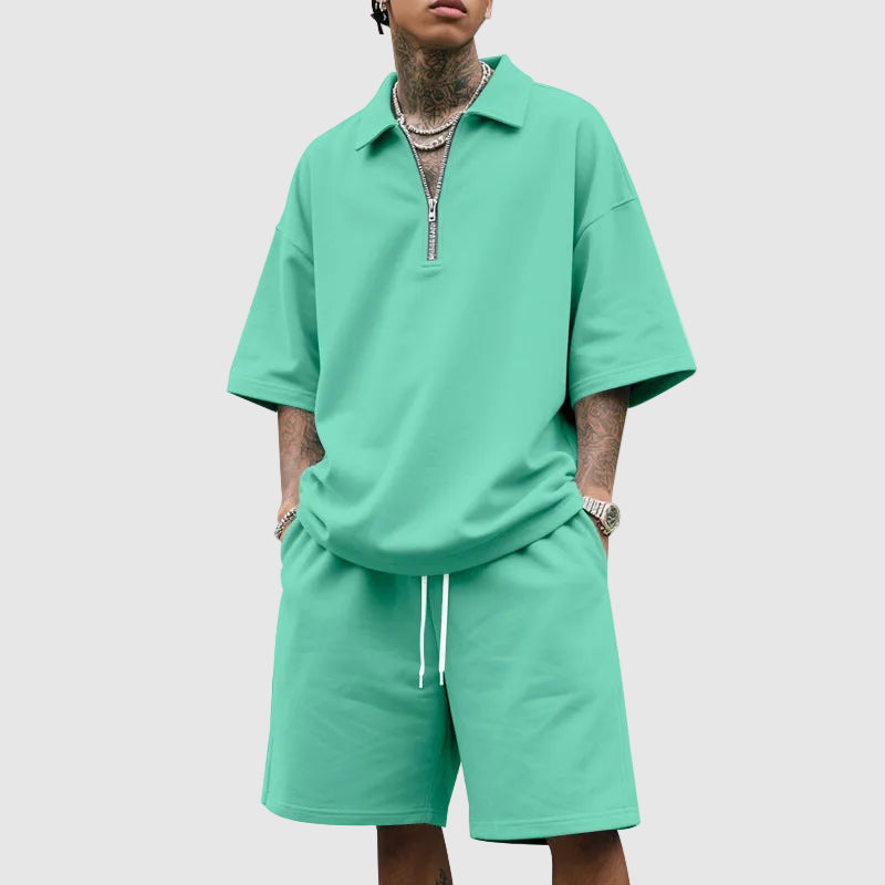 Robert - Men's Relaxed Zip-Collar Two-Piece Lounge Set