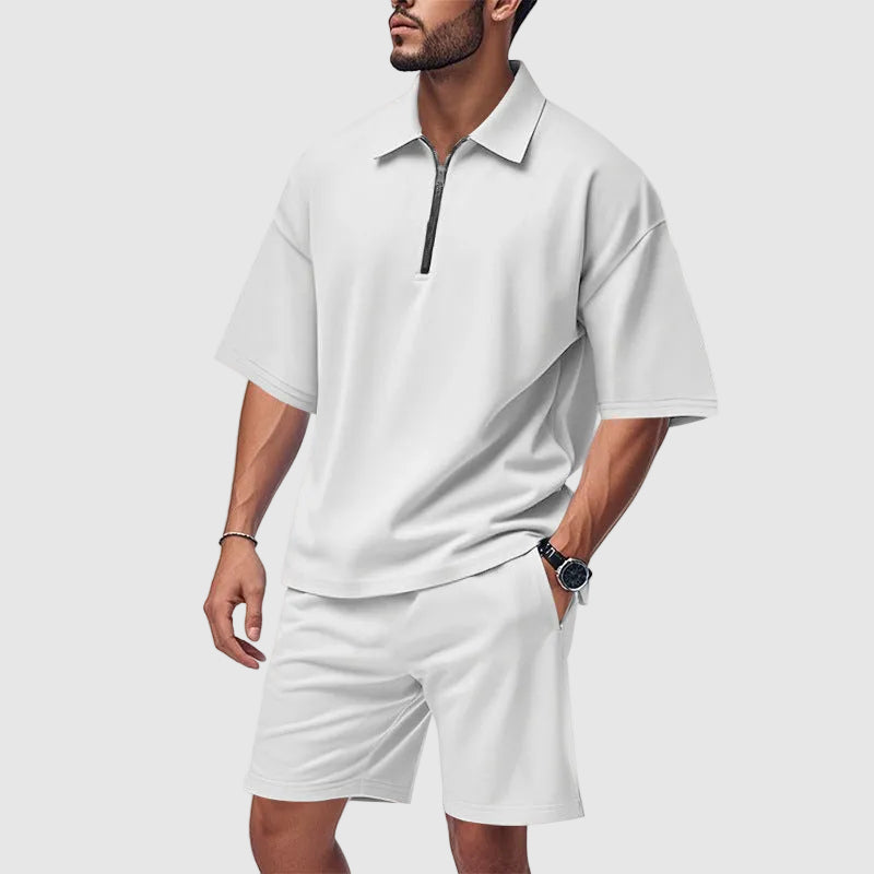 Robert - Men's Relaxed Zip-Collar Two-Piece Lounge Set