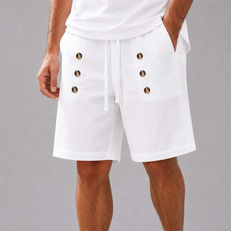 Robert - Men's Double-Button Drawstring Shorts
