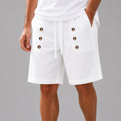 Robert - Men's Double-Button Drawstring Shorts