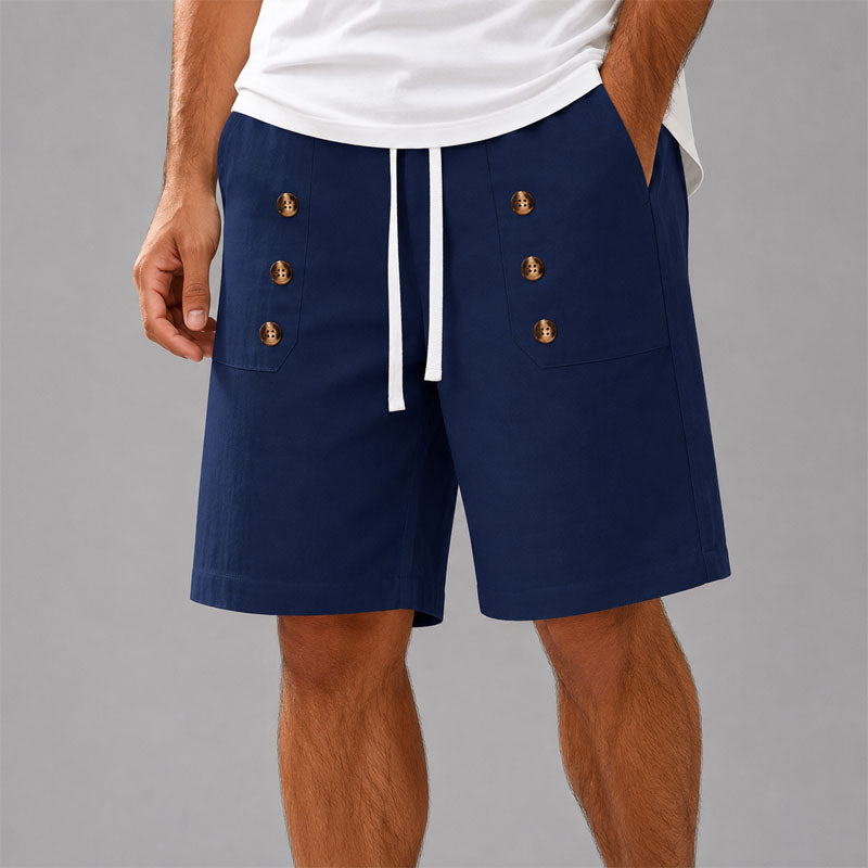 Robert - Men's Double-Button Drawstring Shorts