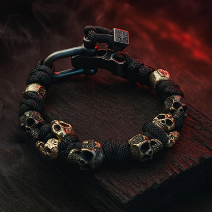 Roberto Russo Adjustable Paracord Skull Bracelet