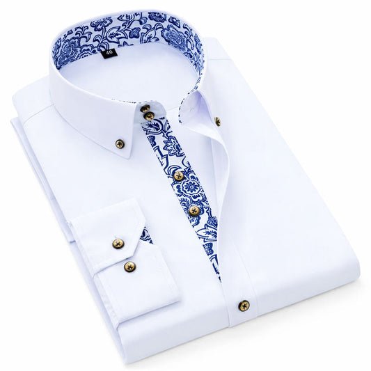 Roberto Russo Dress Shirt with Patterned Inner Detail